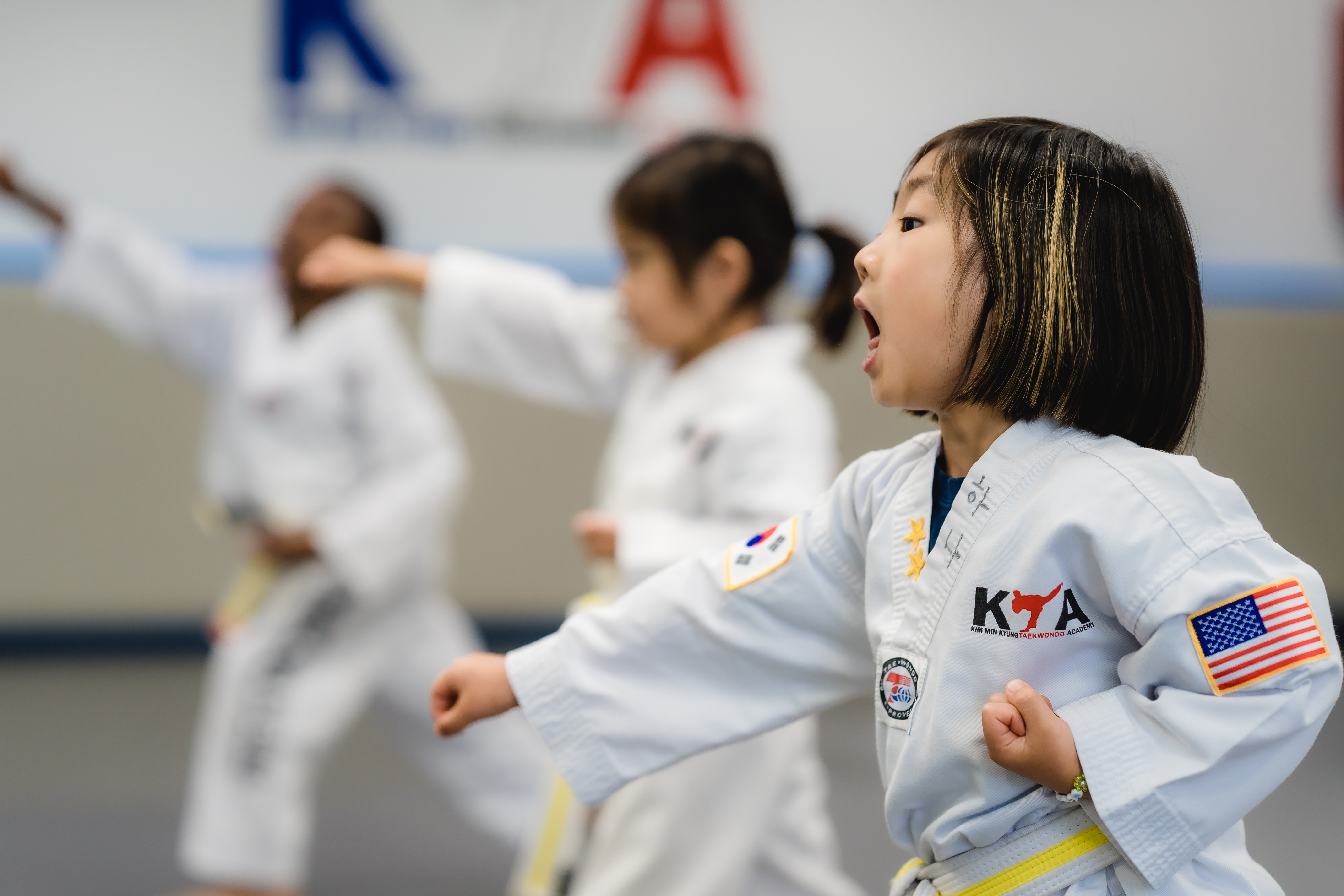 Tiny Tigers students having fun learning martial arts